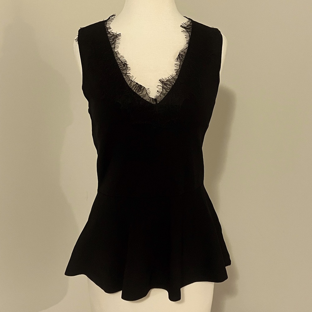 INC black lace shirt. Very flattering.